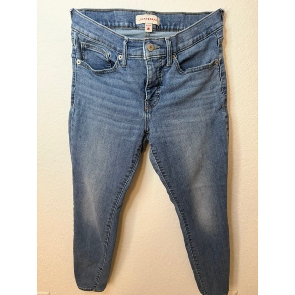 Lucky Brand Womens Mid Rise Skinny Jeans Medium Wash Blue Denim Size 6/28 A